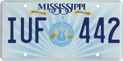 MS license plate IUF442