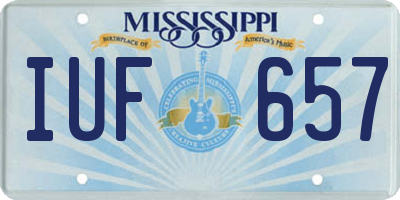 MS license plate IUF657