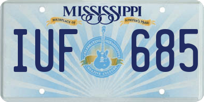 MS license plate IUF685