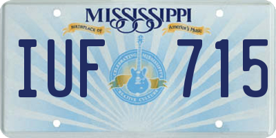 MS license plate IUF715