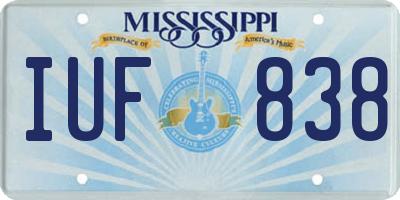 MS license plate IUF838