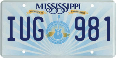 MS license plate IUG981