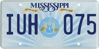 MS license plate IUH075