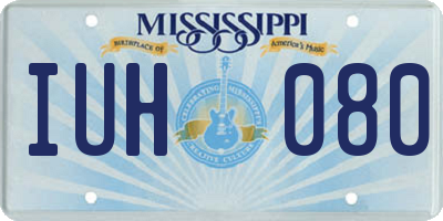 MS license plate IUH080