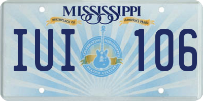 MS license plate IUI106