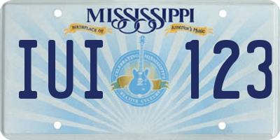 MS license plate IUI123