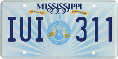 MS license plate IUI311