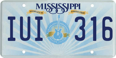 MS license plate IUI316