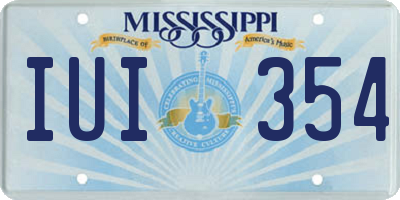 MS license plate IUI354