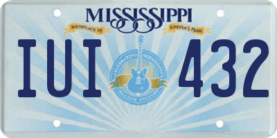 MS license plate IUI432