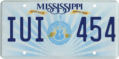 MS license plate IUI454