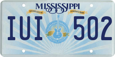 MS license plate IUI502