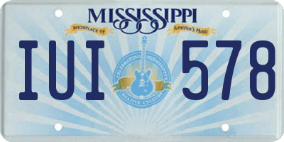 MS license plate IUI578