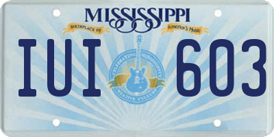 MS license plate IUI603