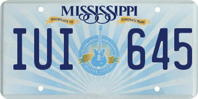 MS license plate IUI645