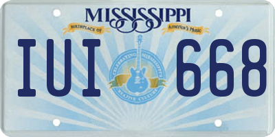 MS license plate IUI668