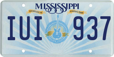 MS license plate IUI937