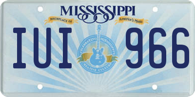 MS license plate IUI966