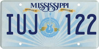 MS license plate IUJ122