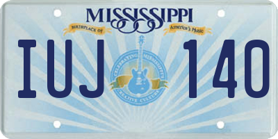MS license plate IUJ140