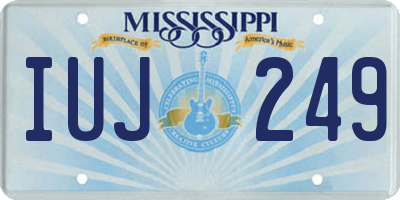 MS license plate IUJ249