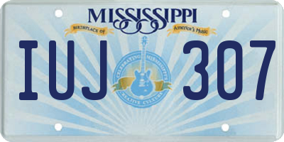 MS license plate IUJ307