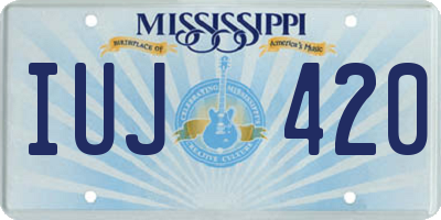 MS license plate IUJ420