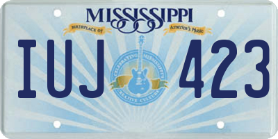 MS license plate IUJ423