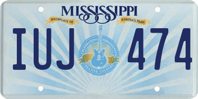MS license plate IUJ474