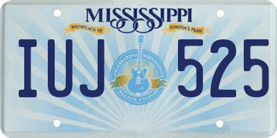 MS license plate IUJ525
