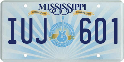 MS license plate IUJ601
