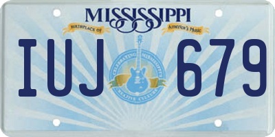 MS license plate IUJ679