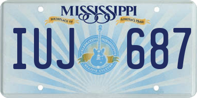 MS license plate IUJ687