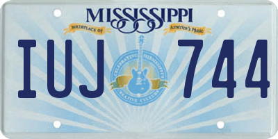 MS license plate IUJ744