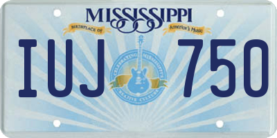 MS license plate IUJ750