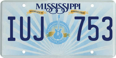 MS license plate IUJ753