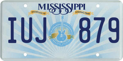 MS license plate IUJ879