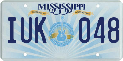 MS license plate IUK048