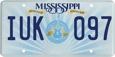 MS license plate IUK097