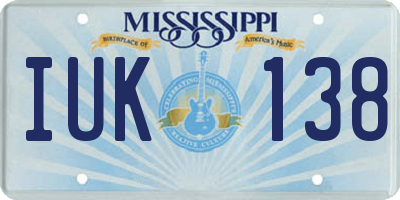 MS license plate IUK138