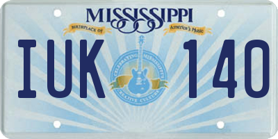 MS license plate IUK140