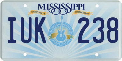 MS license plate IUK238