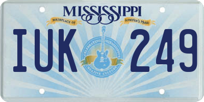 MS license plate IUK249