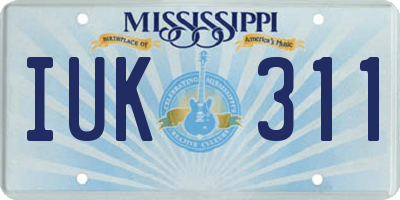 MS license plate IUK311