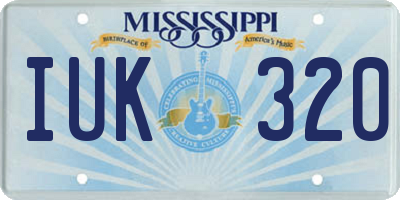 MS license plate IUK320
