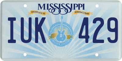 MS license plate IUK429