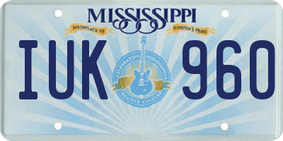 MS license plate IUK960