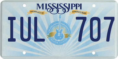 MS license plate IUL707