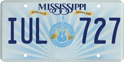 MS license plate IUL727