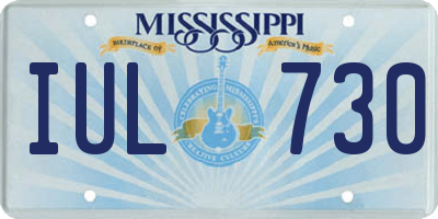 MS license plate IUL730
